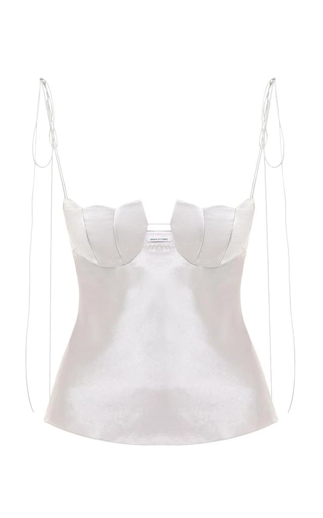 Anna October Anna October - Lolantha Satin Top - Silver - M - Moda Operandi 1