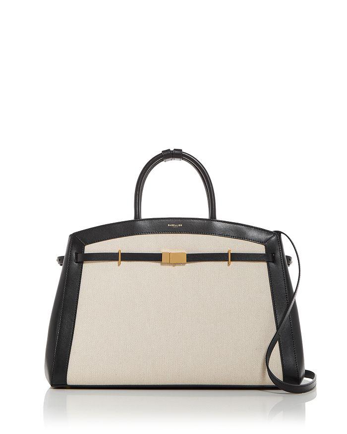 Demellier The Hudson Canvas & Leather Top Handle Bag