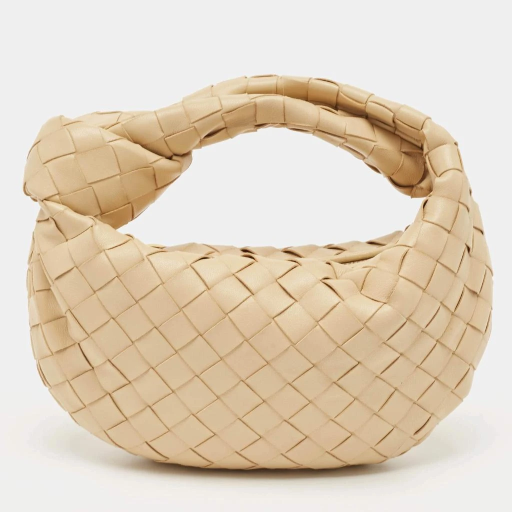 Bottega Veneta Bottega Veneta Beige Intrecciato Suede Mini Jodie Hobo 1