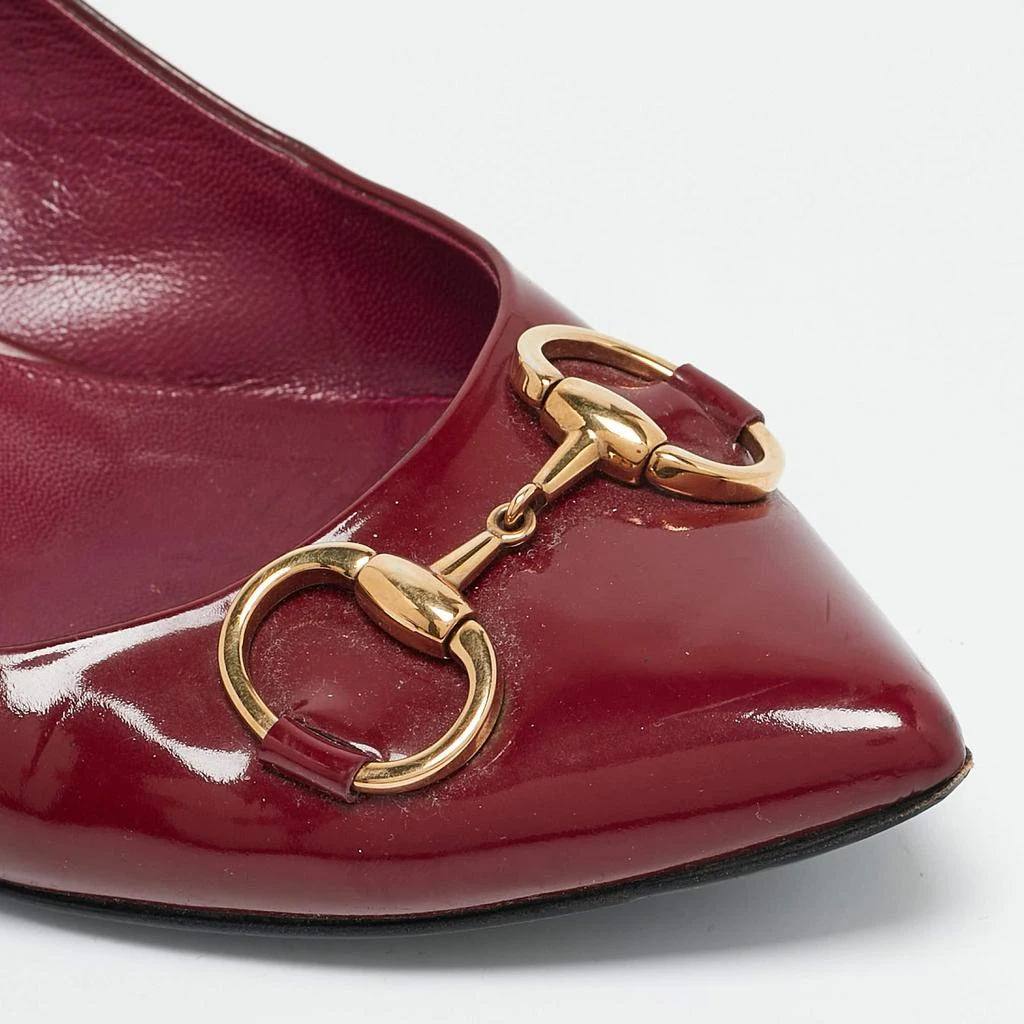Gucci Gucci Burgundy Patent Leather Horsebit Slingback Pumps Size 40.5 8