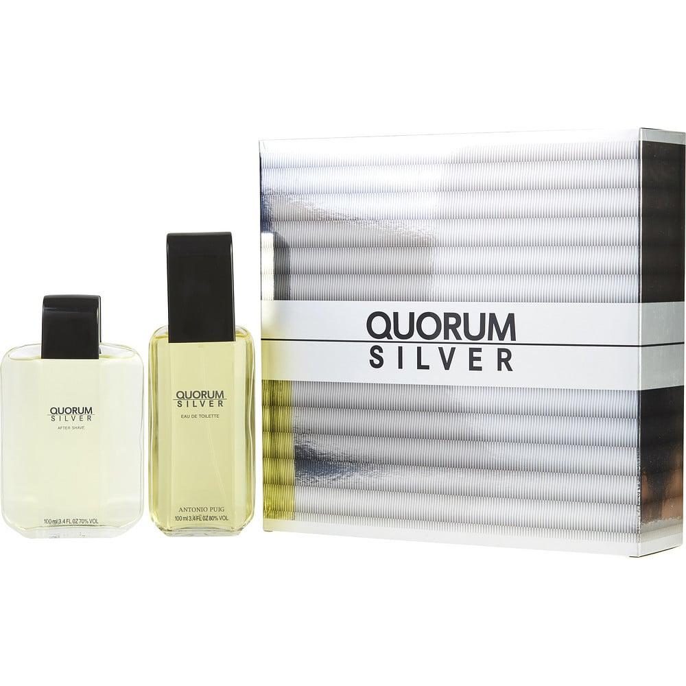 Antonio Puig Quorum Silver By  Edt Spray 3.4 Oz & Aftershave 3.4 Oz Men