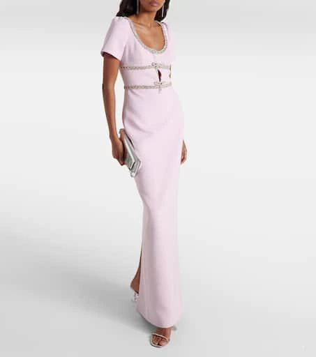 Self Portrait Crystal-embellished crêpe gown 2