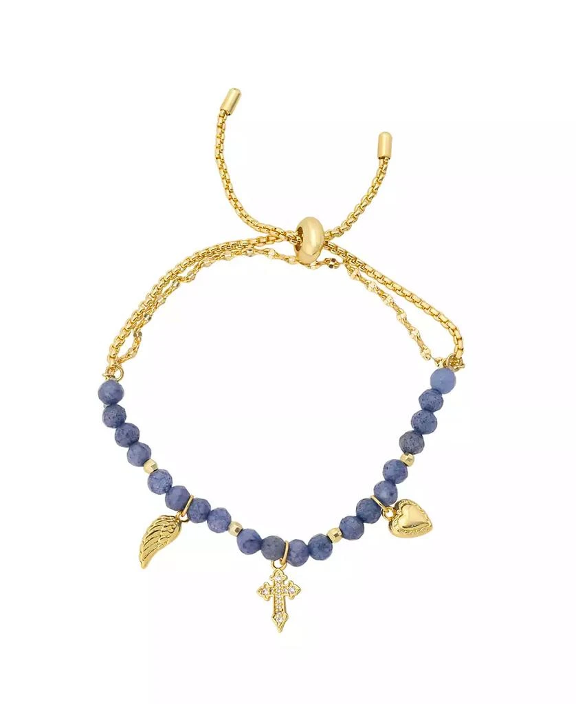 Unwritten Cubic Zirconia Beaded Layer Bracelet with Faith Charms