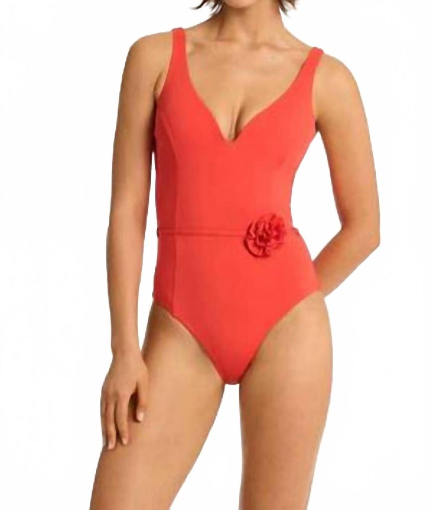 Sea Level Australia Women
s Casa Del Mar Plunge One Piece In Flame