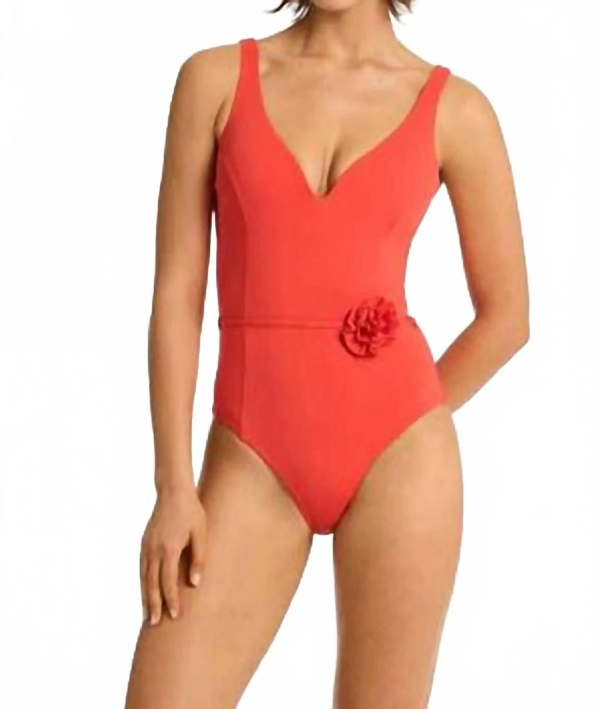 Sea Level Australia Women's Casa Del Mar Plunge One Piece In Flame 1