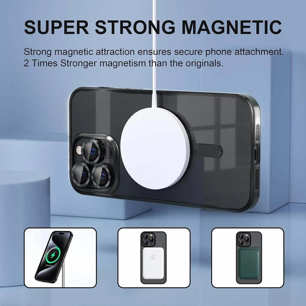 ENTRONIX Entronix Bundle Compatible with iPhone 15 Pro Max - [Magnetic] Luxury Glossy Case 
1 Clear Screen Protector 4