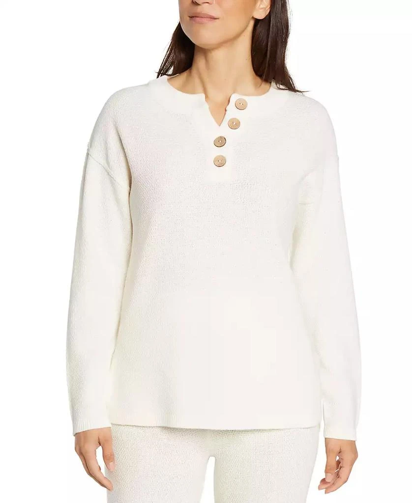 Three Dots Women's Parma Henley Long-Sleeve Top 1