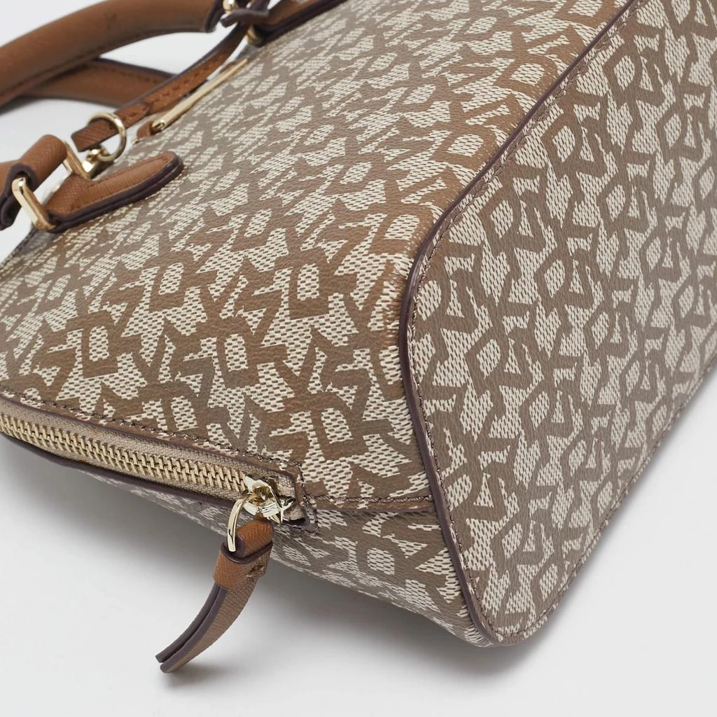 DKNY Dkny Beige/Brown Signature Coated Canvas and Leather Small Dome Satchel 11