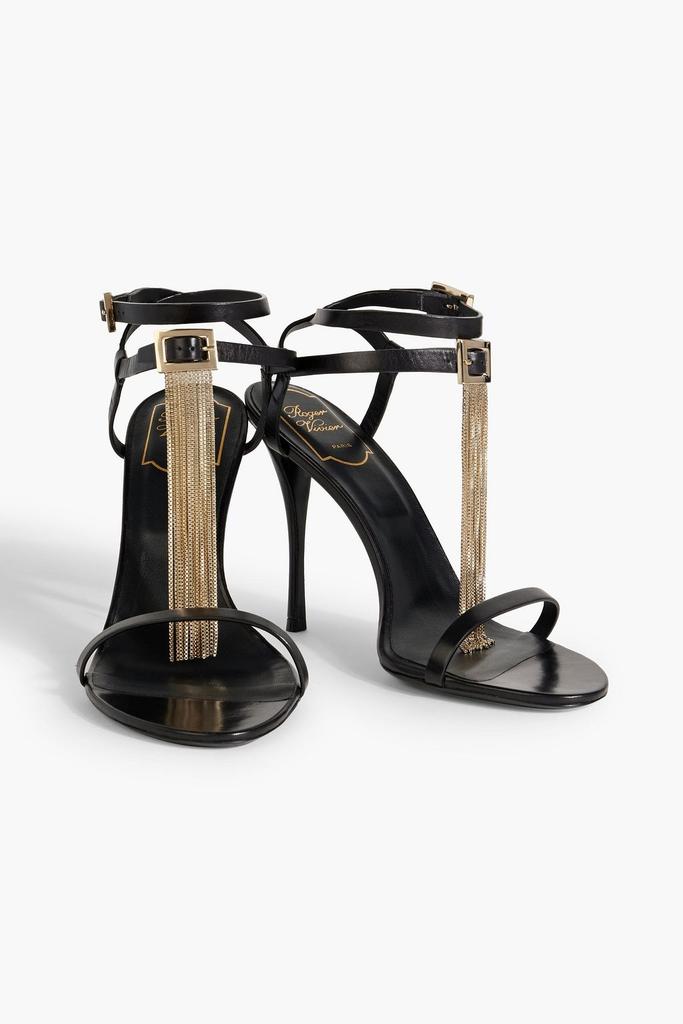 Roger Vivier Chain-embellished leather sandals - Sandals