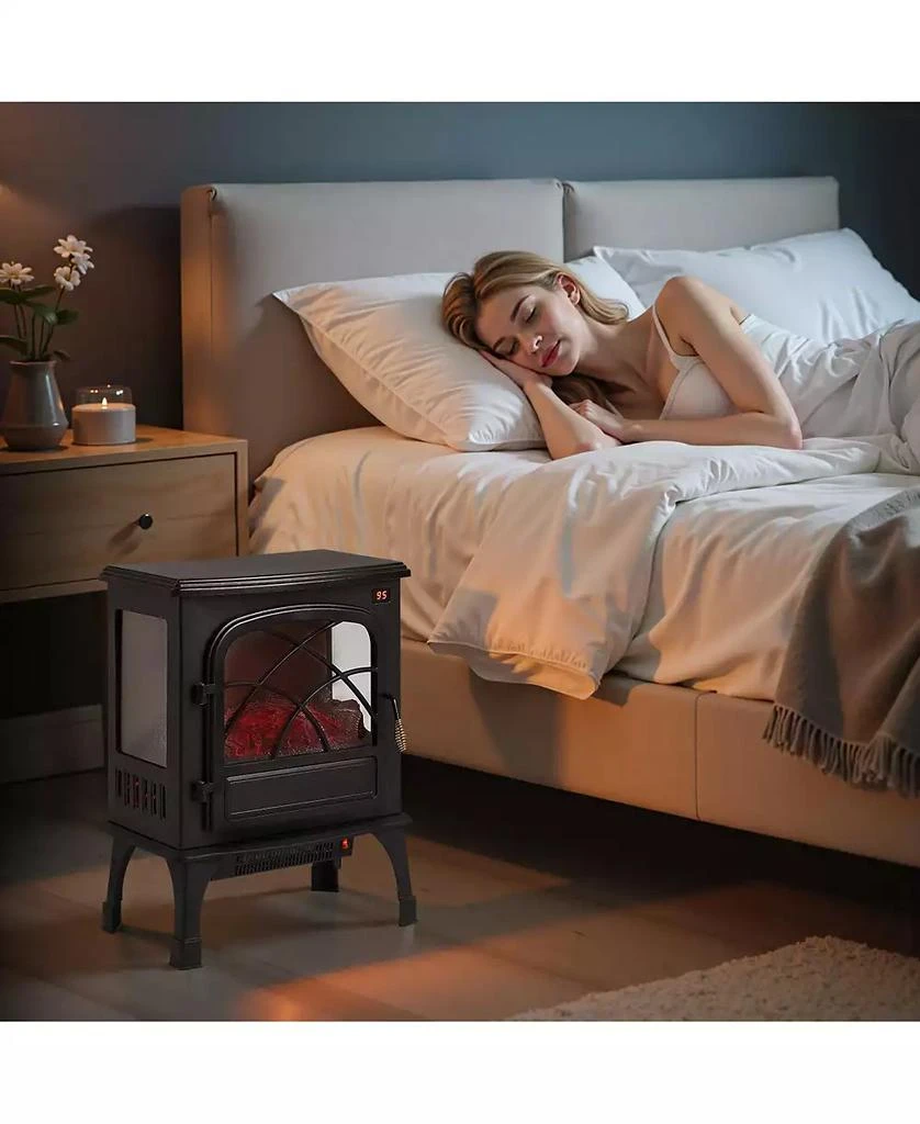 SUGIFT Freestanding Electric Fireplace Stove Heater 1500W with Remote 2
