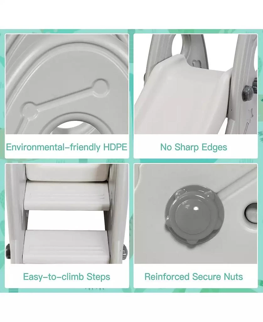 INOLAIT Freestanding Baby Slide Indoor First Play Climber Slide Set for Boys Girls 9