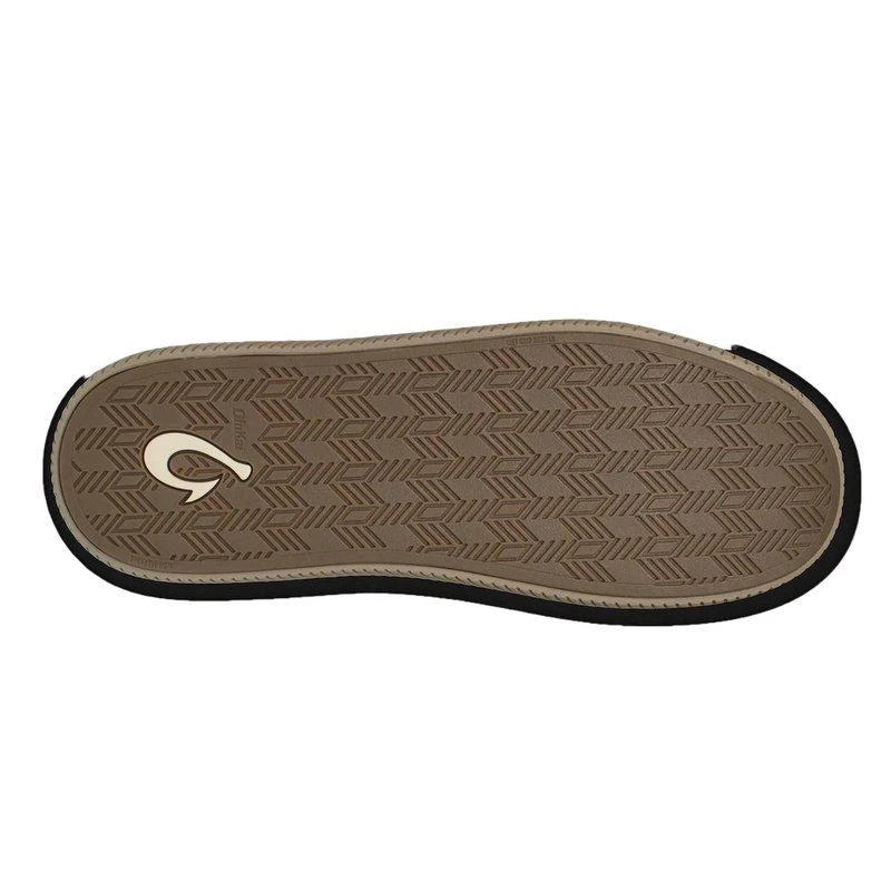 OluKai Men's Mua 'ili Leather Mule Slipper In Dark Wood/Silt 2