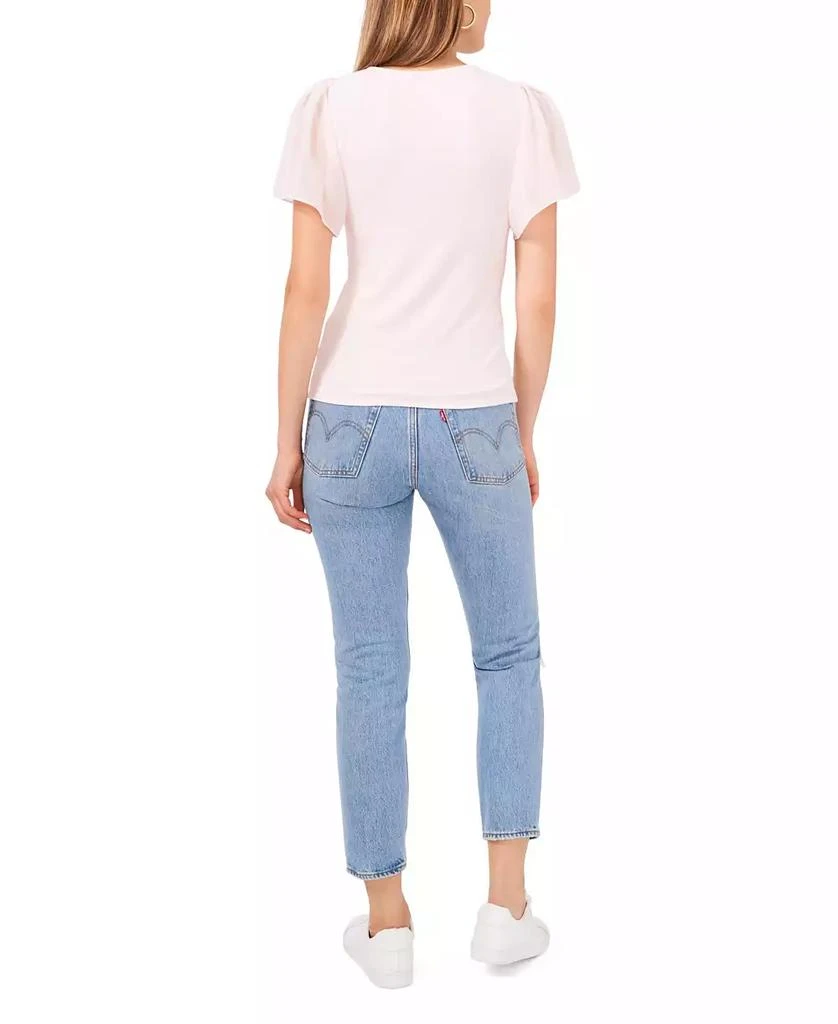 1. State Women's Flutter Short Sleeve V-Neck Knit Top 4