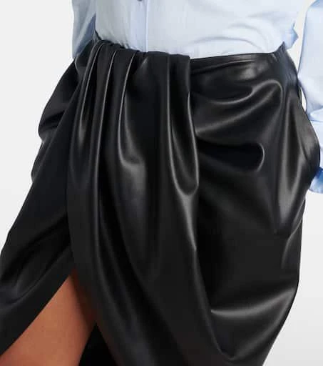 Stella McCartney Draped faux leather midi skirt 4