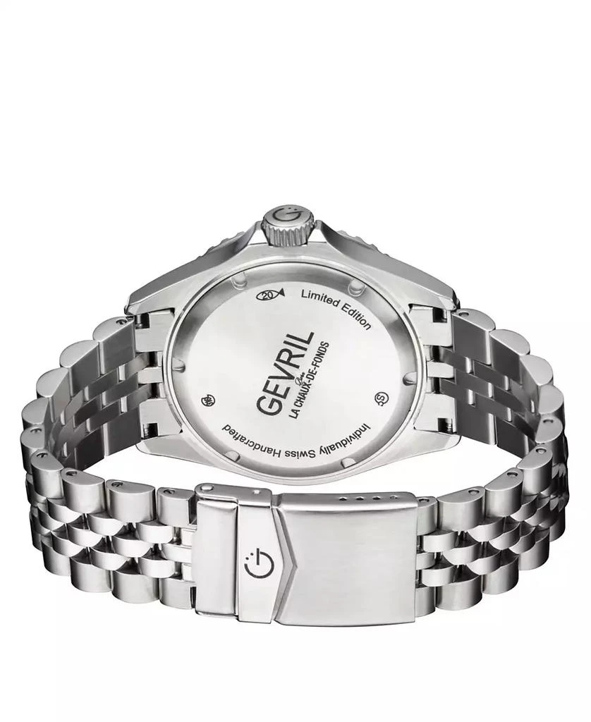 Gevril Men's Wall Street Silver-Tone Ion Plating Swiss Automatic Bracelet Watch 43 mm 3