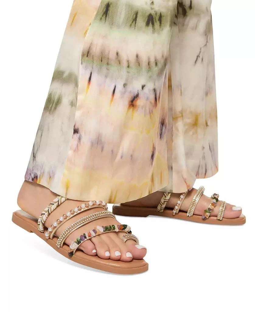 ALDO Women's Lindya Embellished Strappy Toe-Loop Flat Sandals 6