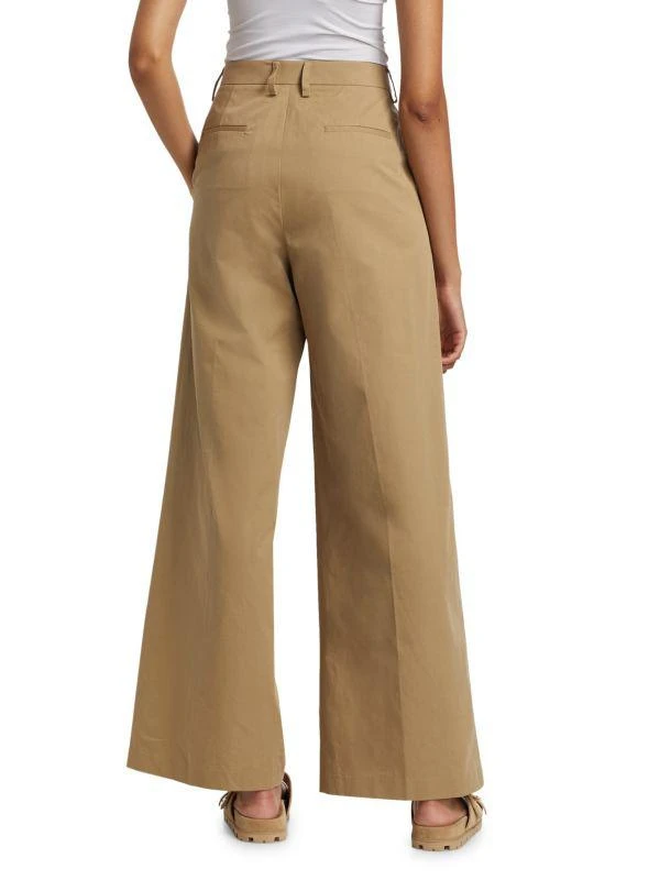 FRAME Pleated Cotton Wide-Leg Pants 2