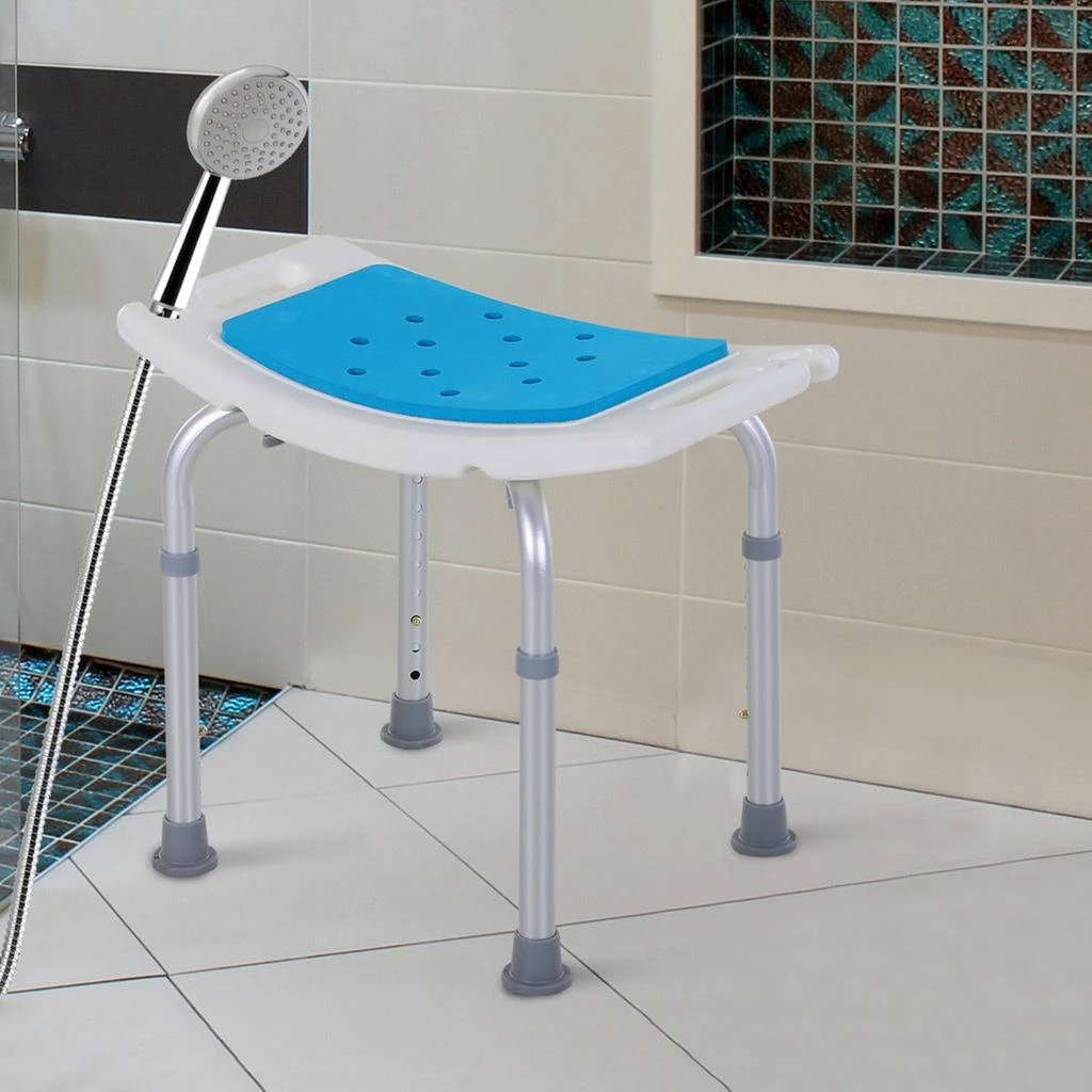 Hivvago Adjustable Aluminum Shower Stool with Non-Slip Feet 2