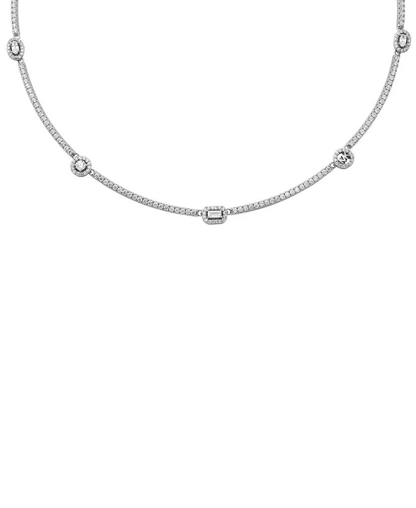 Michael Kors Sterling Silver Pavé Mixed Cut Collar Necklace 4