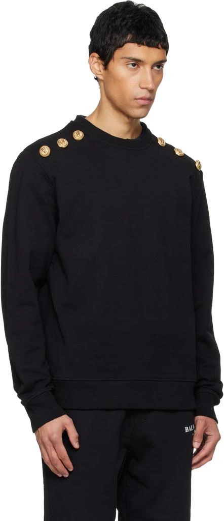 Balmain Black Chain Lion Buttons Sweatshirt 2