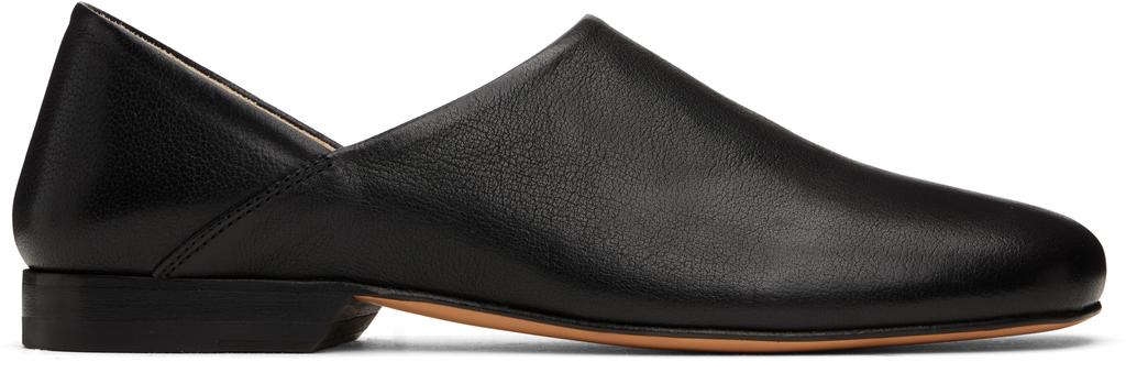 Lemaire Black Piped Crepe Slippers - Business Casual Shoes