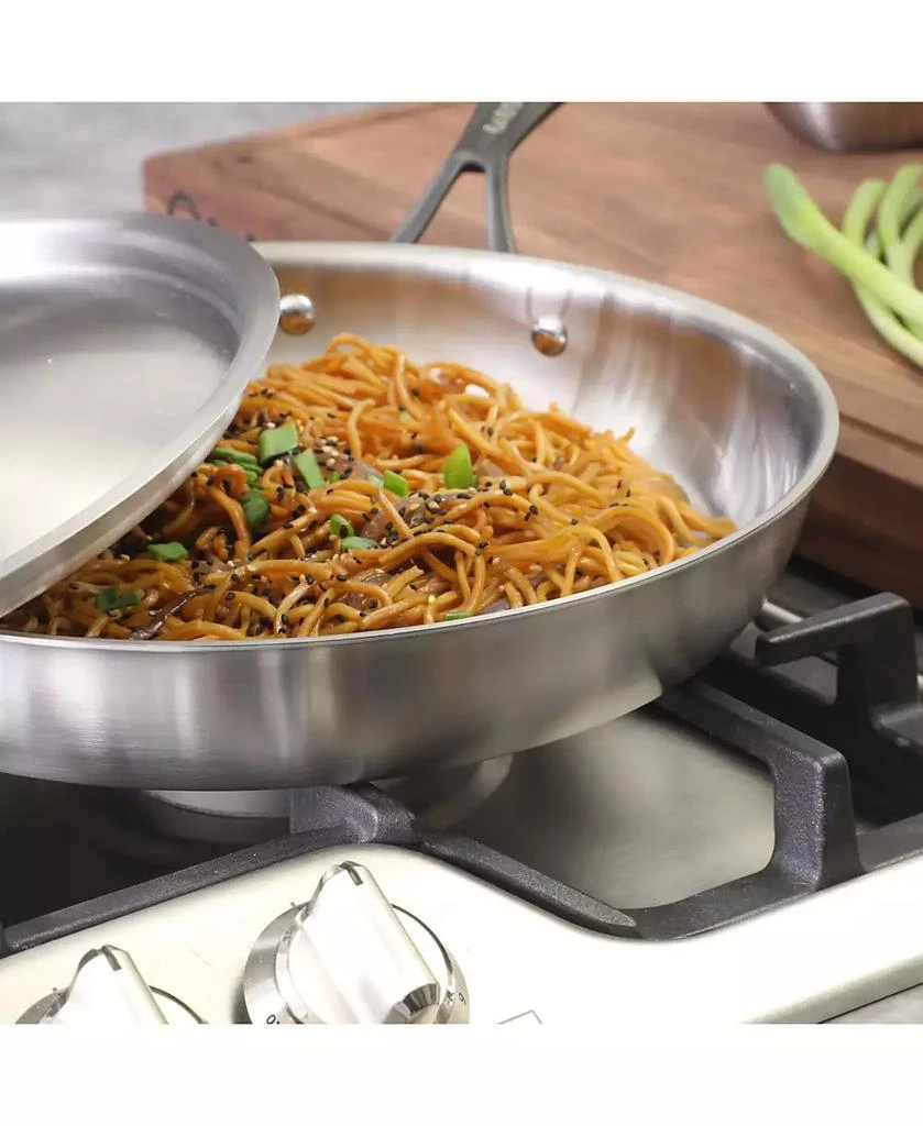 Babish 12-Inch Tri-Ply Stainless Steel Frying Pan with Lid 
Black Handle – Professional Grade Skillet for Searing, Sauteing 
Even Heat Cooking 10