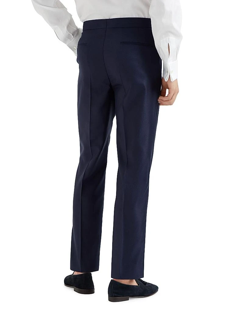 Brunello Cucinelli Silk Diagonal Tuxedo Trousers with Pleat 3