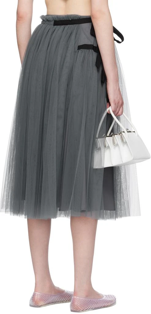 Molly Goddard Gray Lottie Midi Skirt 3