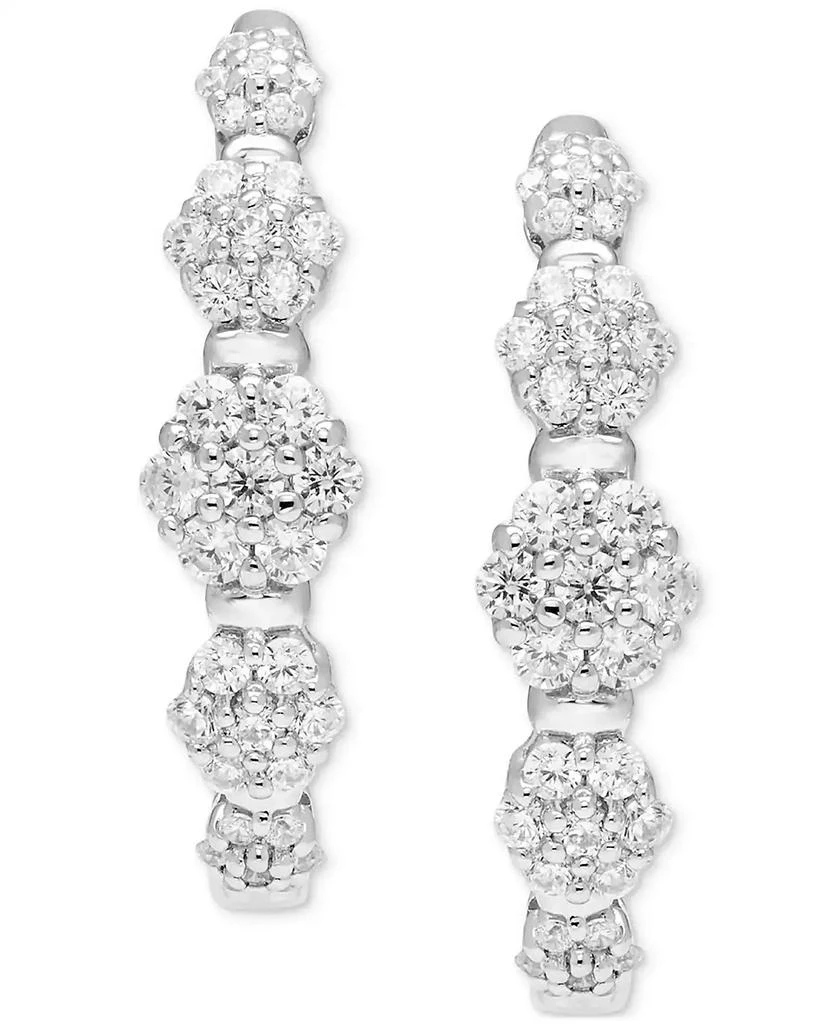 Macy's Diamond Hoop Earrings (1/2 ct. t.w.) in Sterling Silver 3