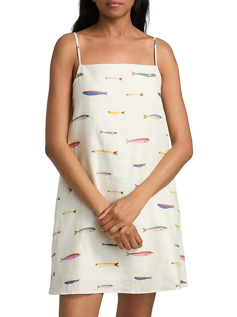 Staud Laura Linen Pop Sardine Minidress - Dresses & Skirts - BeyondStyle