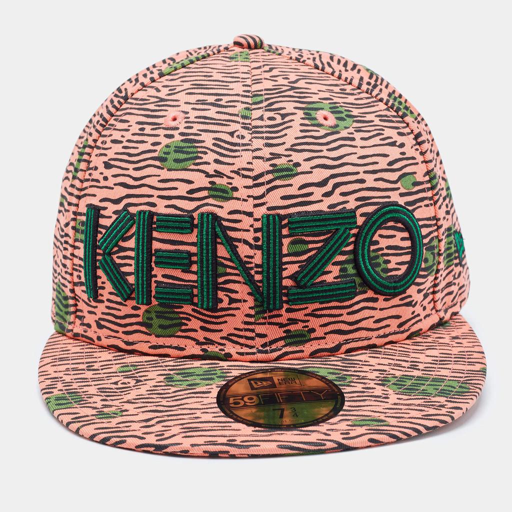 Kenzo Kenzo Pink Print Cotton New Era 59 Baseball Cap Size 61.5