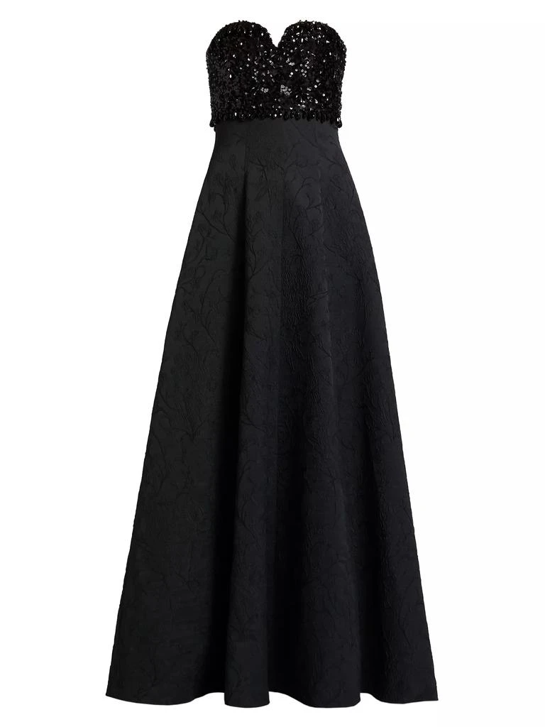 Sachin & Babi Lillian Sequined Bust Jacquard Cloque Ballgown 1
