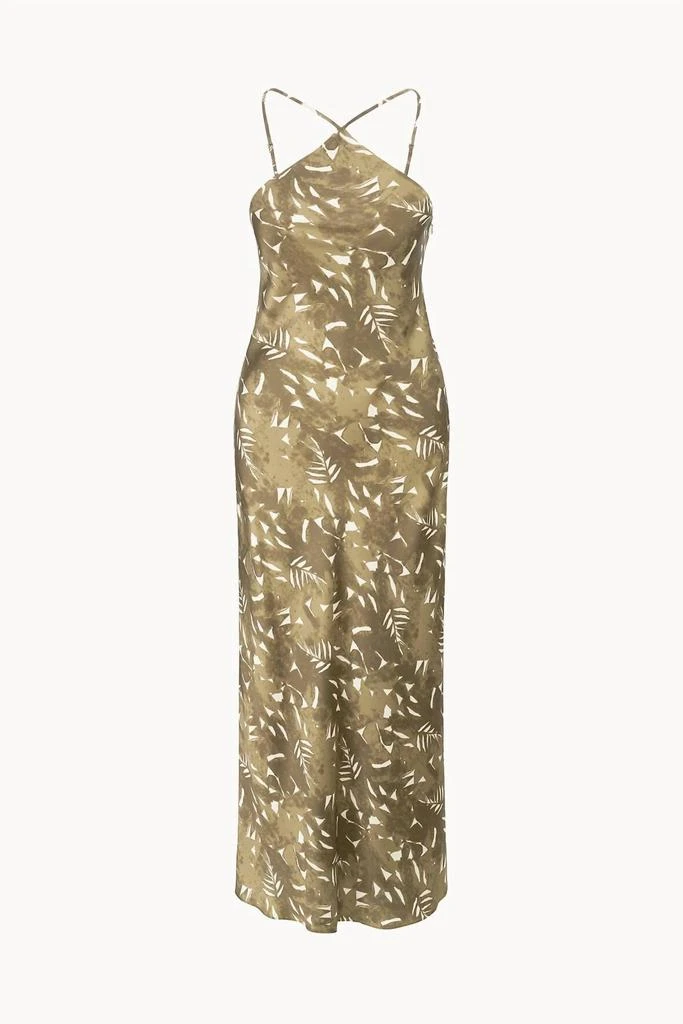 Staud Cubism Dress In Sergeant Green Painted Palm 5