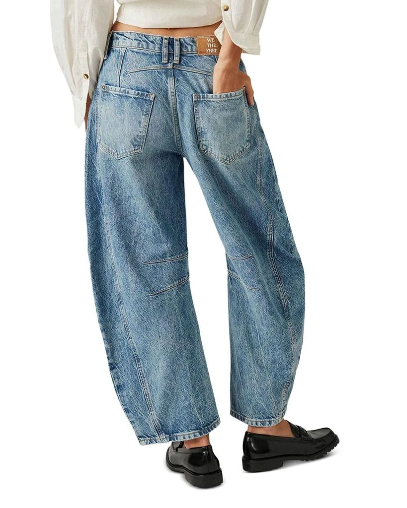 Free People We The Free Good Luck Mid Rise Barrel Jeans in Ultra Light Beam 3