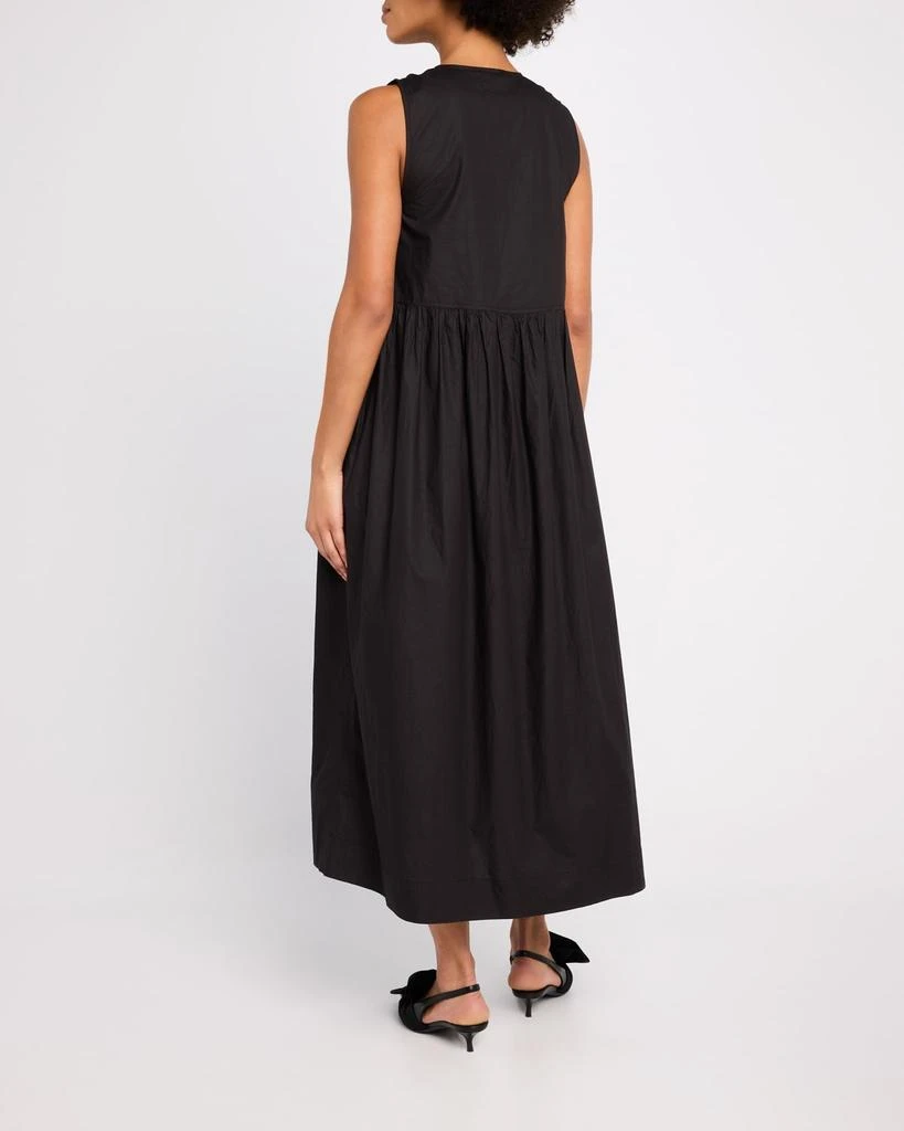 Ganni Tie-Front Cotton Poplin Midi Dress 3