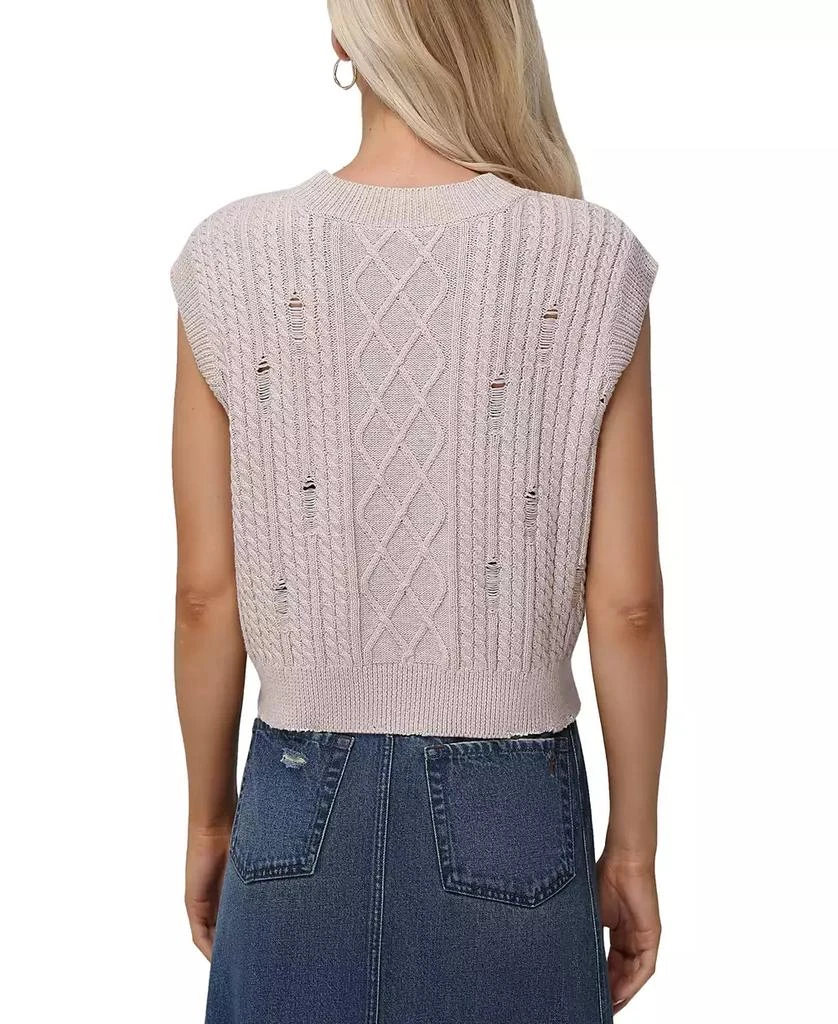 Frye Women's Cotton Sleeveless Distressed Crewneck Sweater 2