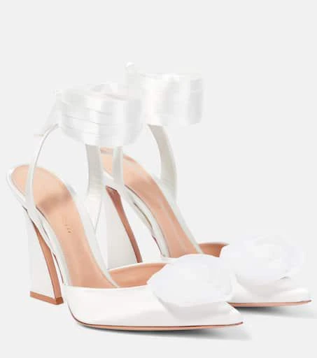 Gianvito Rossi Flower-embellished satin pumps 1