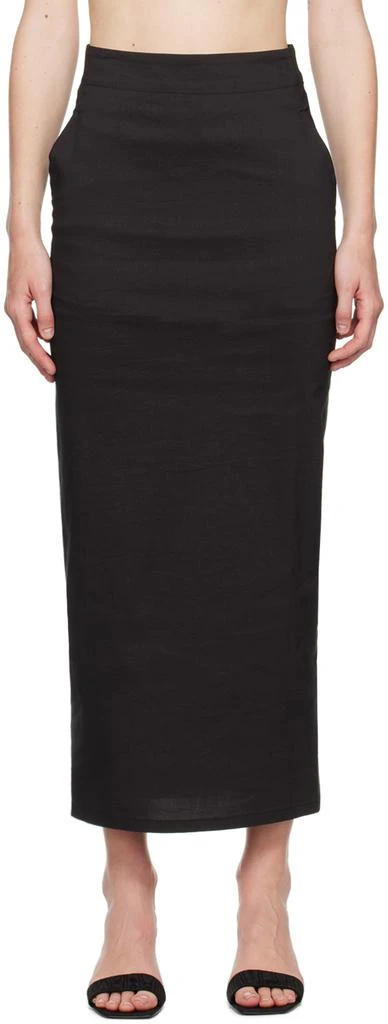 ISSEY MIYAKE Black Membrane Midi Skirt 1