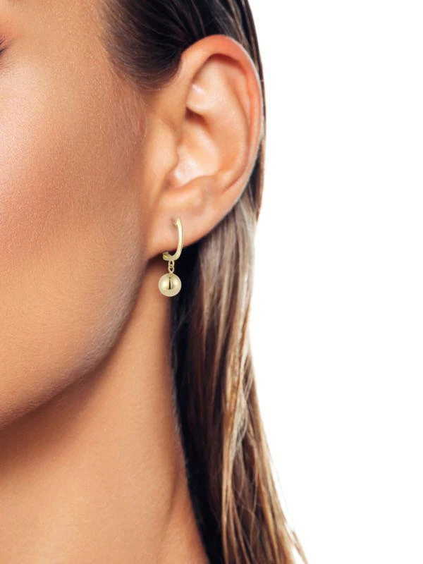 Saks Fifth Avenue 14K Yellow Gold Ball Drop Earrings 2