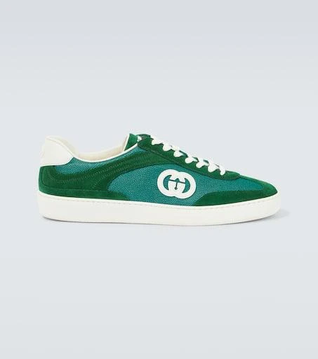 Gucci Interlocking G suede and canvas sneakers 1