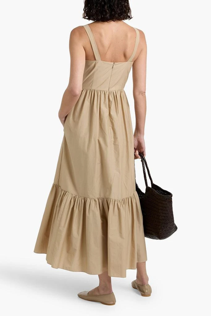 Tiered cotton-blend midi dress