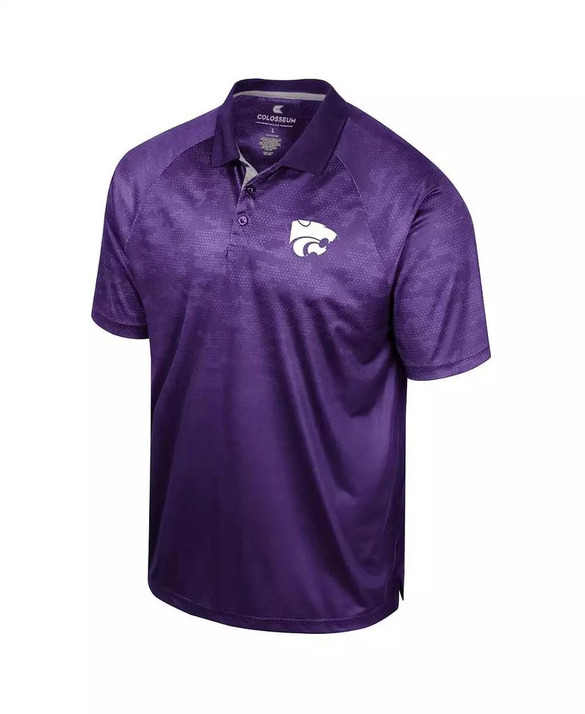 Colosseum Men's Purple Kansas State Wildcats Honeycomb Raglan Polo Shirt 3