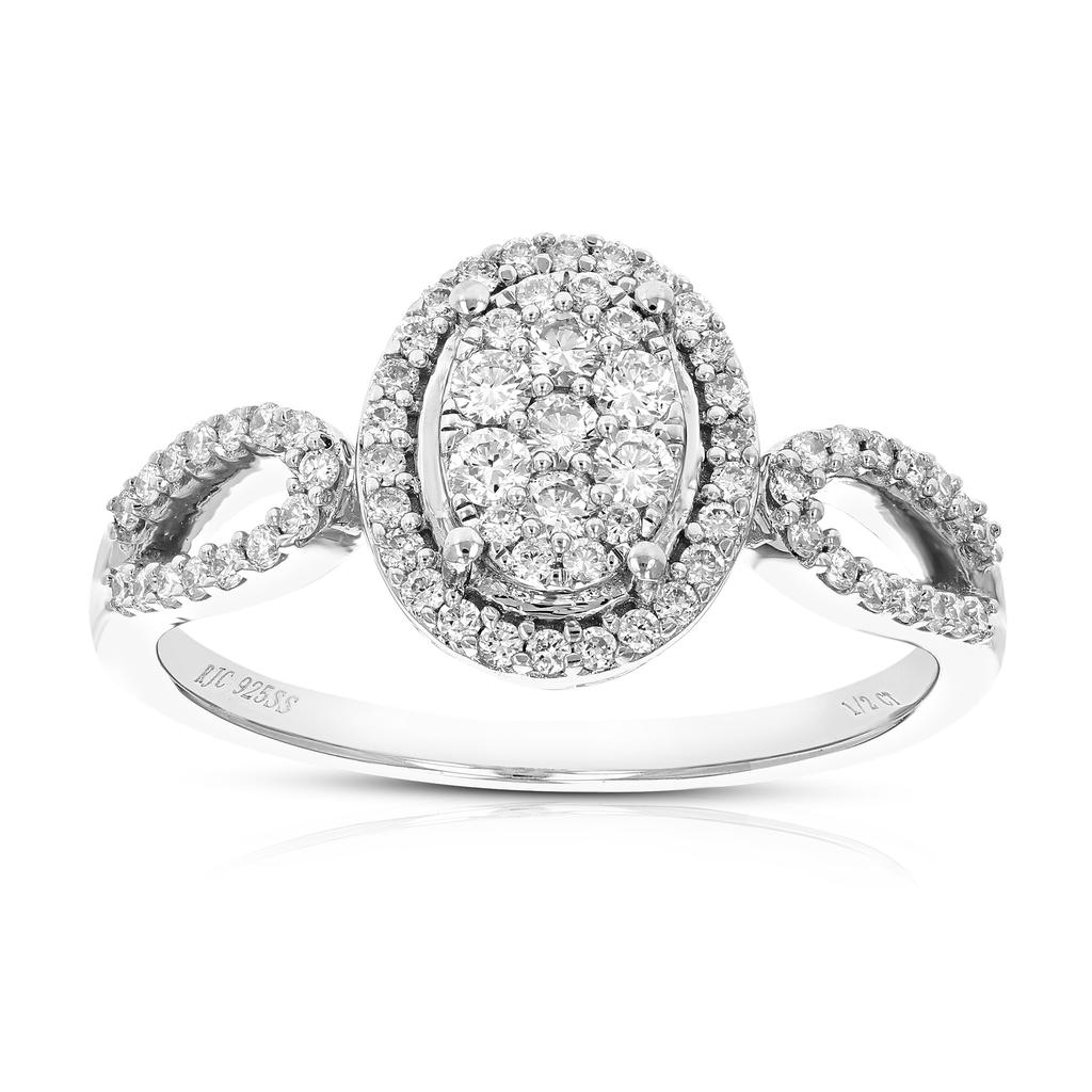 Vir Jewels 1/2 cttw Round Lab Grown Diamond Prong Set Engagement Ring .925 Sterling Silver