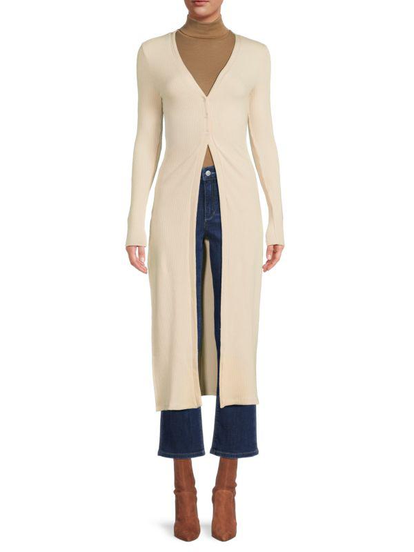 The Range Rib-Knit Slit Longline Cardigan