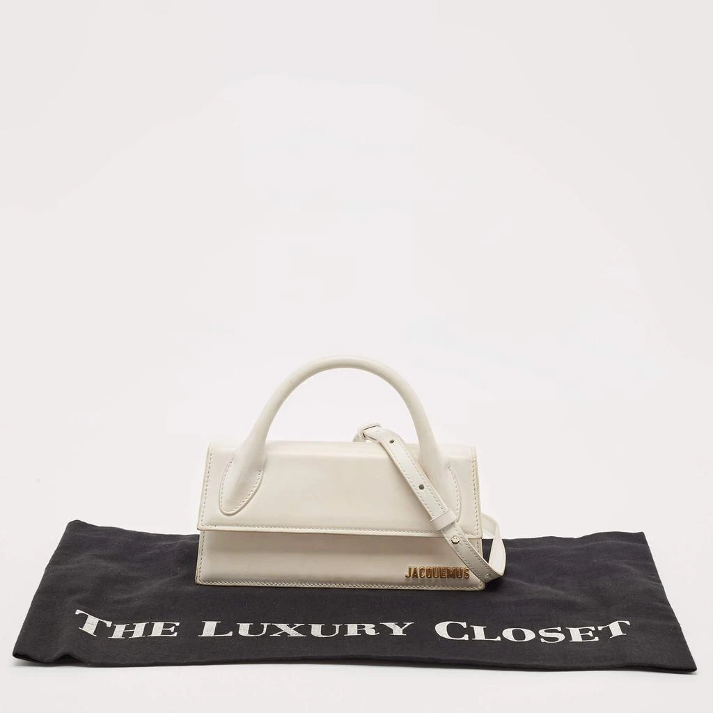 Jacquemus Jacquemus White Leather Long Le Chiquito Top Handle Bag 10