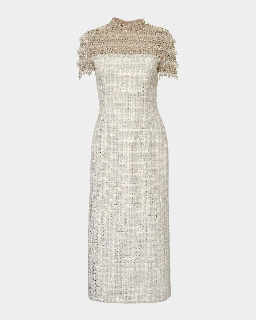 slim fit dress slacks White A-Line Dress w/ Gold Print and Belt w/ Metal Gold Chain – Perfect Wear main image 1