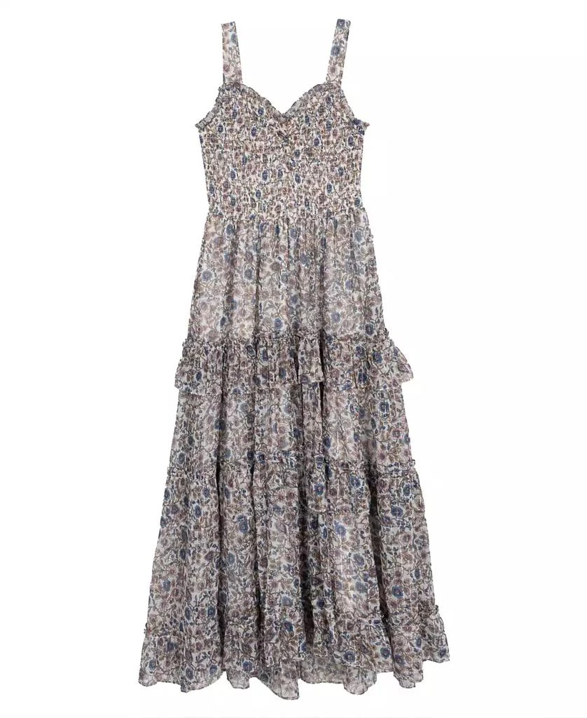 Rare Editions Big Girls 2-Piece Floral Maxi With Denim Vest and Dress Set 6