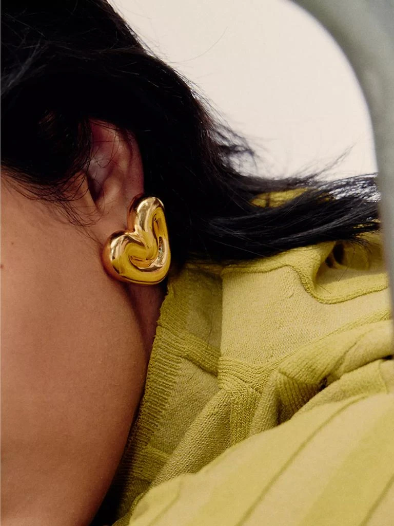 Missoma 18K-Gold-Plated Large Puffy Heart Stud Earrings 3