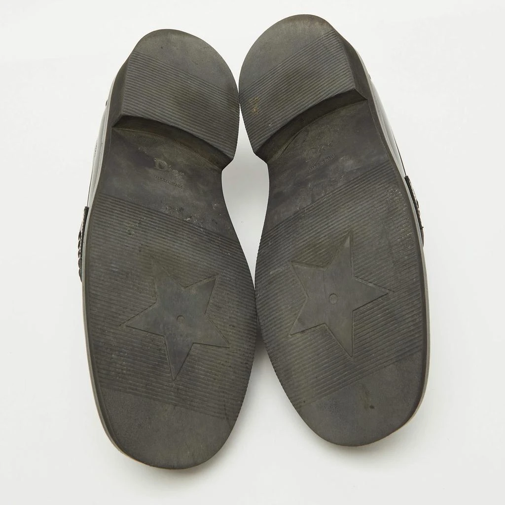 Dior Dior Black Brushed Leather Boy Platform Slip On Loafers Size 37 6