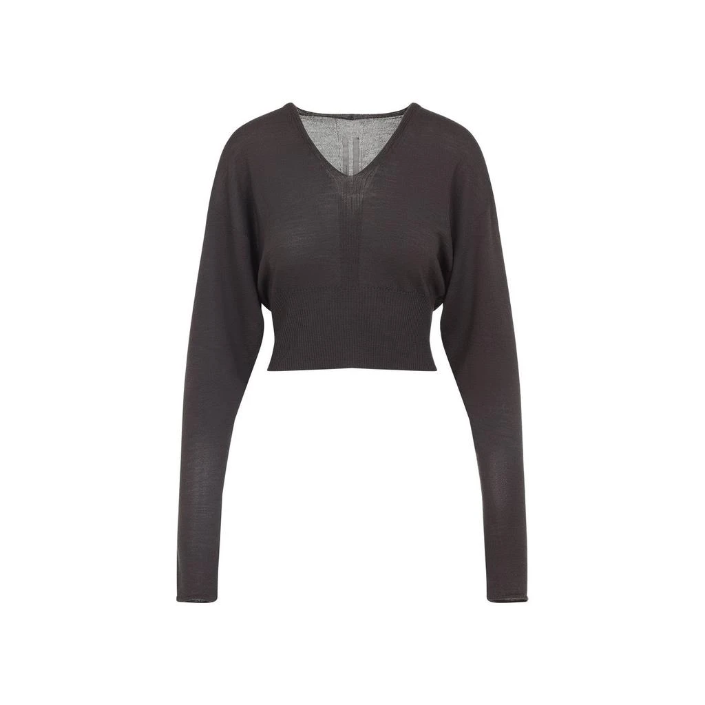 Rick Owens Rick Owens V-Neck Cropped Jumper from Cettire